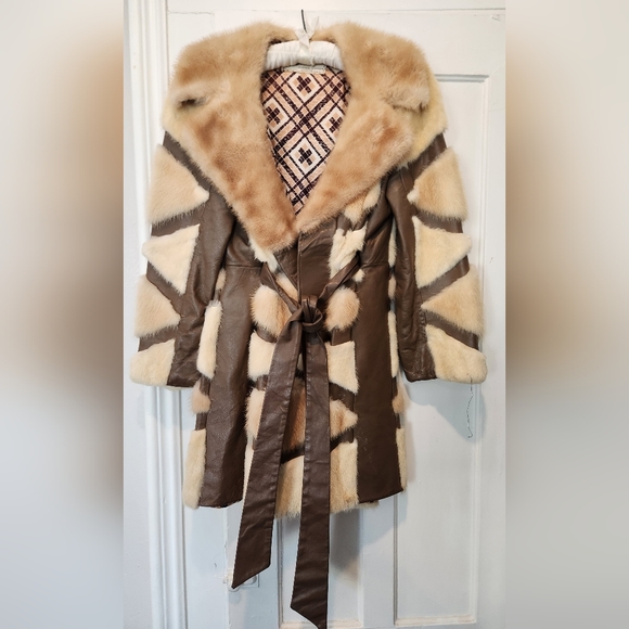 Famous David Hochstein Furrier Fox and Leather dress coat - Vintage - Picture 7 of 15